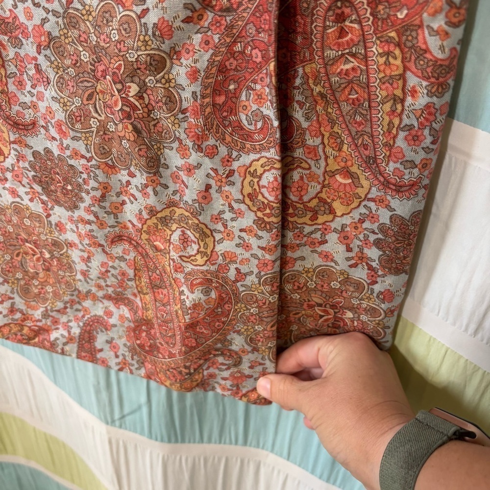 Vintage Charter Club Linen Paisley Long Wrap Skirt Sz 8 - Picture 3 of 8
